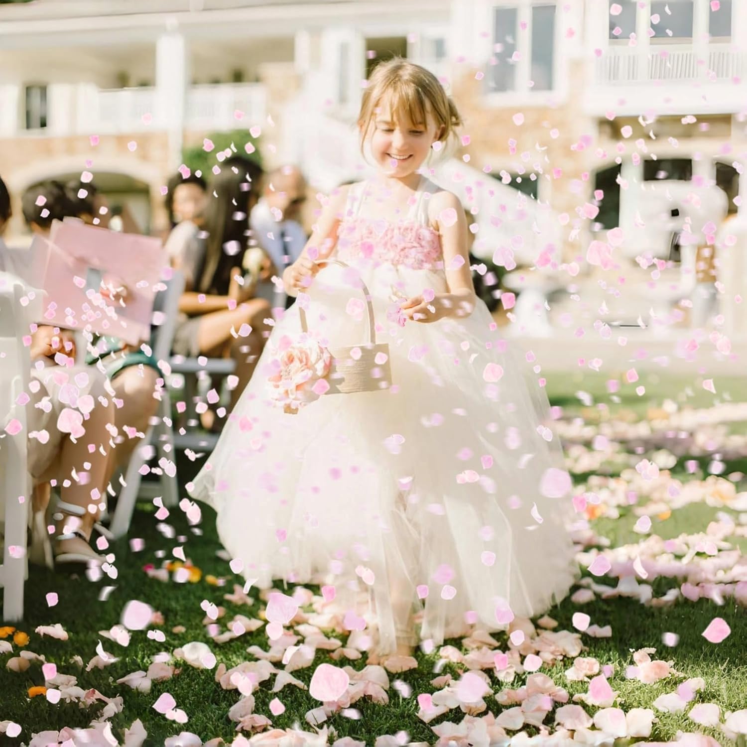 1500Pcs Real Hydrangea Pink Dried Flower Petals - 1.06 oz Natural Dried Pink Petals for Romantic Night, Her Set, Proposal Decor, Flower Girl Basket (30g)