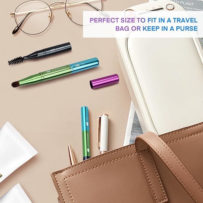 Unaone 4 in 1 Makeup Brush - Lip Brush for Lipstick, Eyebrow, Eyeshadow, Spiral Eyebrow Portable Detachable Multi-functional Lipstick Brush for Makeup-GlimoraGlow