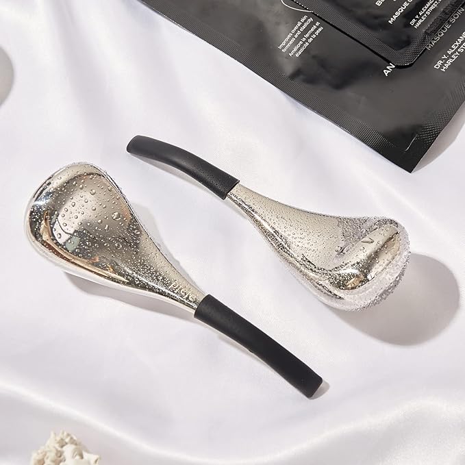 Ice Globes Facial Skin Care Tools for Women Face Eyes, Stainless Steel Face Beauty Cryo Sticks for Girls Ladies, Esthetician Supplies Cooling Spa Globes Cold Roller with Storage Case-GlimoraGlow