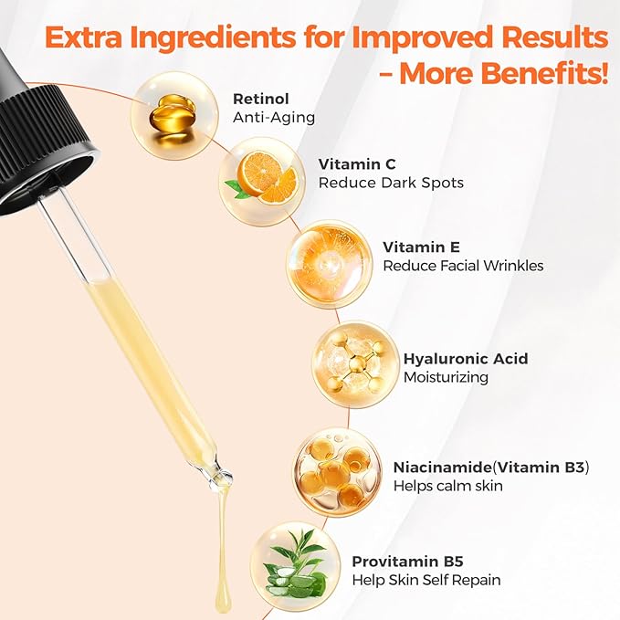 Retinol Serum for Face 2.5%, B5 Herbal Resurfacing Retinol with Vitamin C, Vitamin E, Hyaluronic Acid, Anti-Aging, Wrinkle Smoothing, Dark Spot Corrector, Brighten Dullness 2 Packs-GlimoraGlow