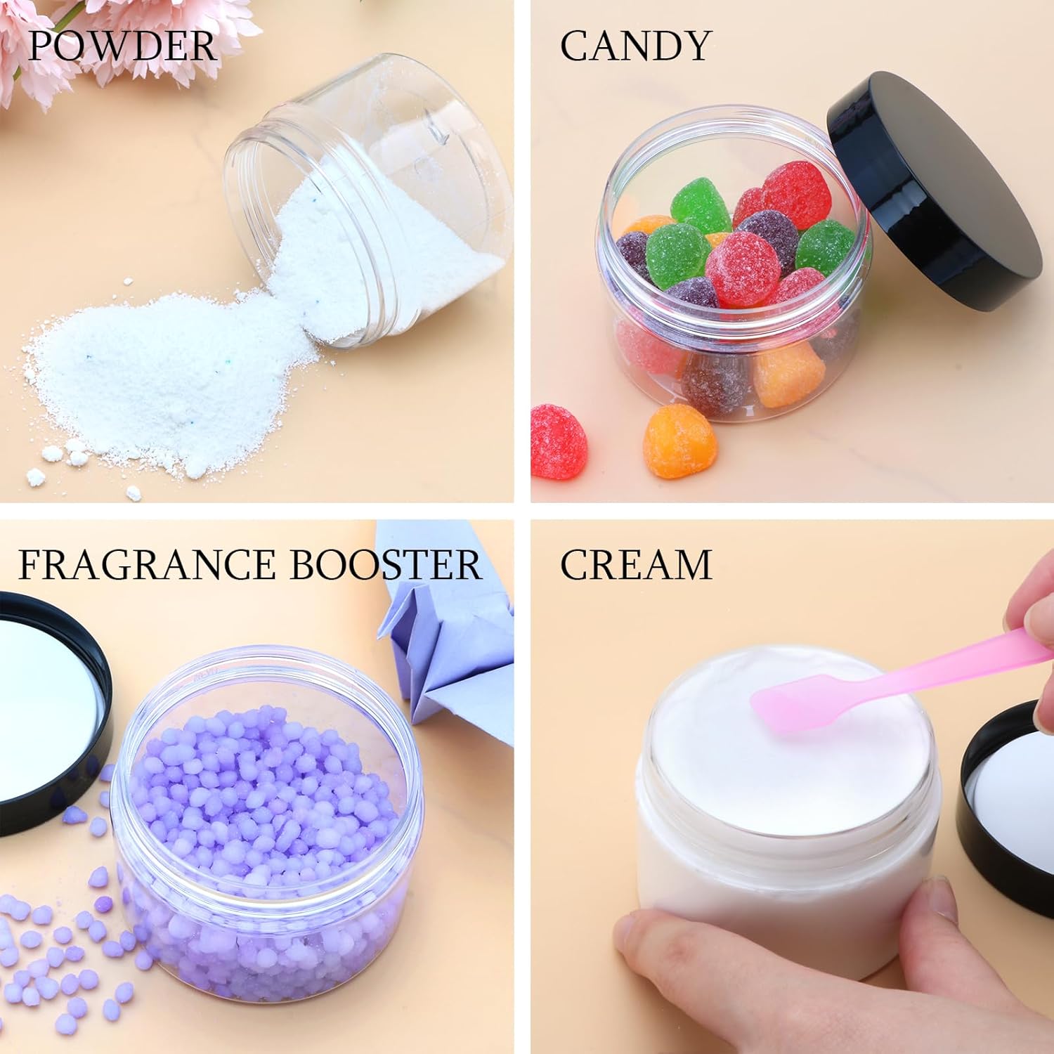 16 Pack 4oz Plastic Containers with Lids, Jars with Lids, Great for storing,lip balms, creams, ointments, cosmetics, samples-GlimoraGlow