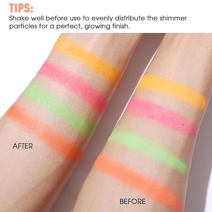 UCANBE Shimmer Dewy Setting Spray – Glowing + Makeup Setting Spray 2 in 1 Lightweight Formula for a Radiant Glow,Long-Lasting Face Mist for Face Body, 4 Fl Oz #Champagne-GlimoraGlow