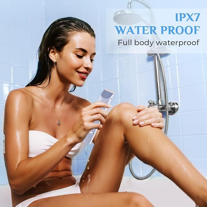 2025 New 2-in-1 Electric Bikini Trimmer for Women - Dual Head Electric Razor,Waterproof Painless Bikini Shaver, Pubic Hair Trimmer for Private Area & Body Hair, Blue-GlimoraGlow