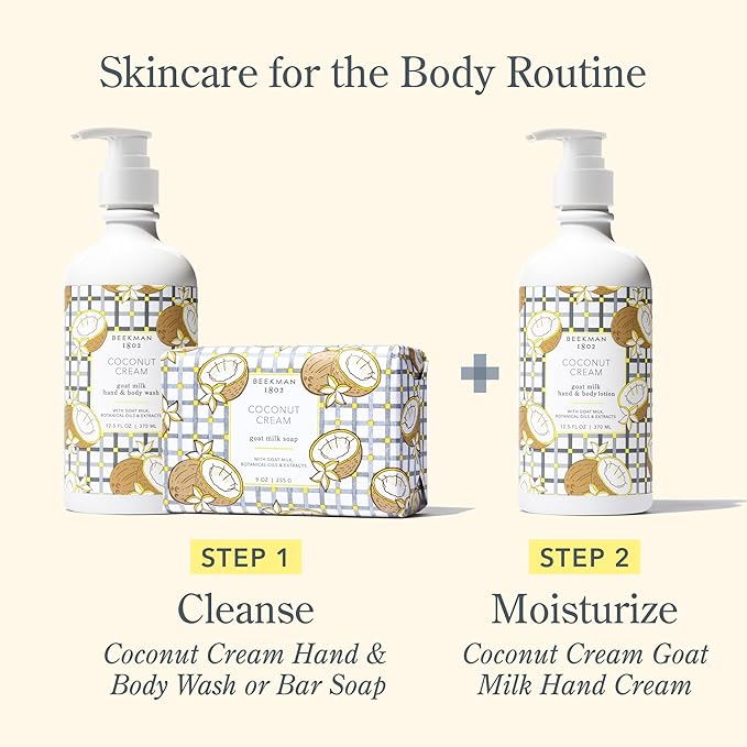 Beekman 1802 Coconut Cream Goat Milk Body Lotion - Scented - 12.5 oz - Hydrating & Moisturizing with Shea Butter - for Sensitive Skin - Cruelty Free - Packaging May Vary - Pump Included, Ready for Use-GlimoraGlow