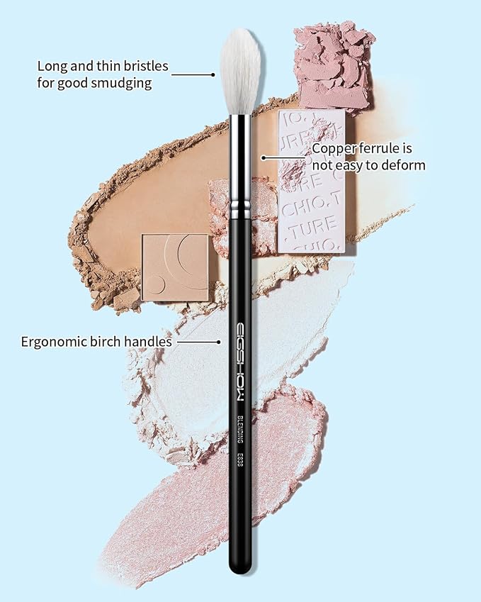 Eyeshadow Brush Fluffy Big Blending Brush Goat Bristles Soft Smugde for Powder Cream Liquid Eyeshadow for Eye Makeup Black (E838)-GlimoraGlow