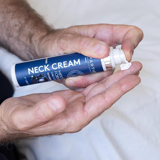 Particle Neck Cream for Men - Firming Cream, Lift and Moisturize The | Use on Saggy Skin or Turkey Anti Aging Triple Action with Collagen, Hyaluronic Acid, Retinol, 1 pack, 1.7 Fl Oz-GlimoraGlow