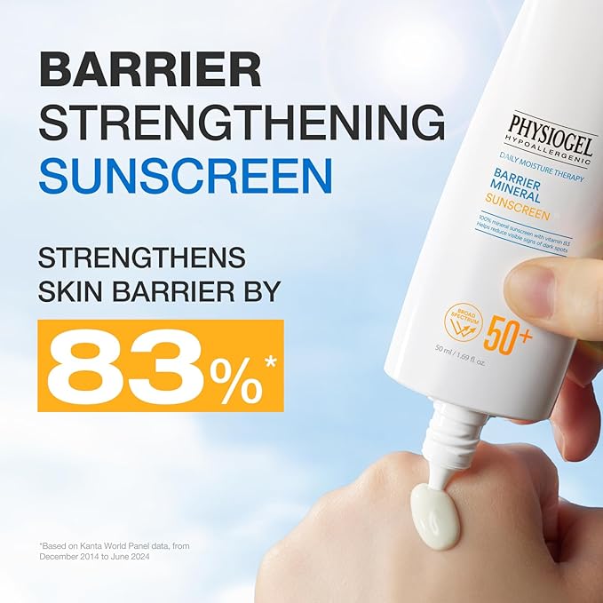 Physiogel Lightweight Moisture Korean Sunscreen, Broad Spectrum SPF 50+, Water Resistant & Safe for Sensitve Skin, Reef Friendly, Paraben-Free, Dermatologically Tested, Korean Skin Care.-GlimoraGlow