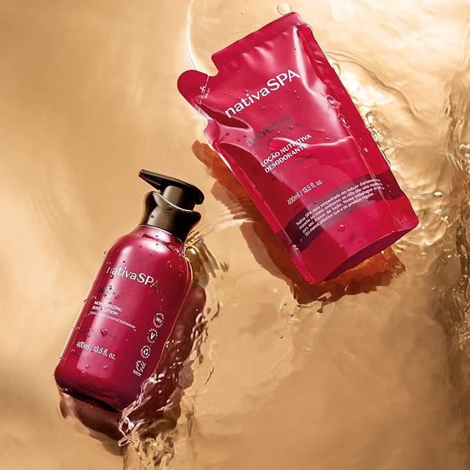 Nativa SPA by O Boticário, Plum Moisturizing Body Lotion Refill Pack, Fragranced Moisturizer Enriched with Purified Quinoa Drops to Boost Hydration, 13.5 Ounce-GlimoraGlow