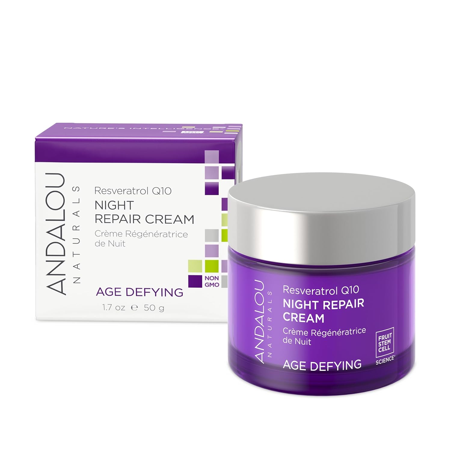 Andalou Naturals, Night Repair Cream Fruit Stem Cell, 1.7 Ounce-GlimoraGlow