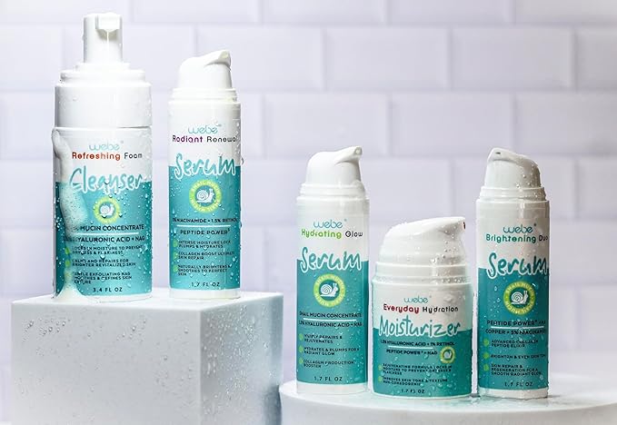 WEBE Refreshing Gentle Foam Cleanser | Snail Mucin, Hyaluronic Acid, N-Acetyl Glucosamine | Hydrating & Soothing Formula for Radiant, Moisturized Skin | Natural Skincare for all Skin Types-GlimoraGlow