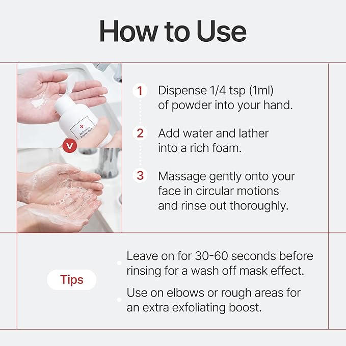 B6 Enzyme Powder Face Cleanser, Korean Skin Care Exfoliating Face Wash with PHA and Papain Enzyme, Face Exfoliator with Calamine and Vitamin B6, Gentle Cleanser, 55g (1.94 Oz)-GlimoraGlow