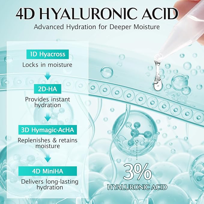 Hyaluronic Acid Serum for Face, 3% Hyaluronic Acid Serum Ultra-Hydrating Tube, Anti Aging Single-Use Vials Skincare for Dry Skin, Smoother Skin, Deep Moisturizing, Pre-Makeup Skincare - 1 Box of 30-GlimoraGlow