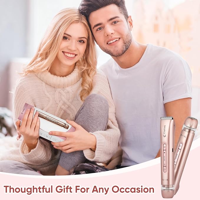 2 in 1 Women Electric Shaver Dual Head Bikini Trimmer for Women IPX7 Waterproof Wet & Dry Use Body Hair Trimmer and Facial Hair Remover for Bikini Underarm Leg Arm Body Face-GlimoraGlow