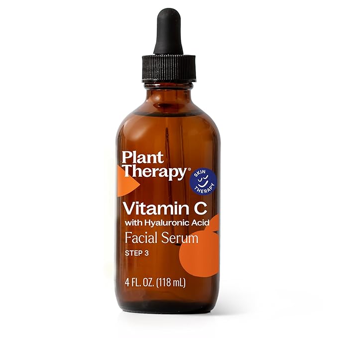 Plant Therapy Facial Serum with Vitamin C & Hyaluronic Acid 4 oz with Hyaluronic Acid, Ferulic Acid, and Vitamin E, Reduces the Appearance of Fine Lines & Wrinkles-GlimoraGlow