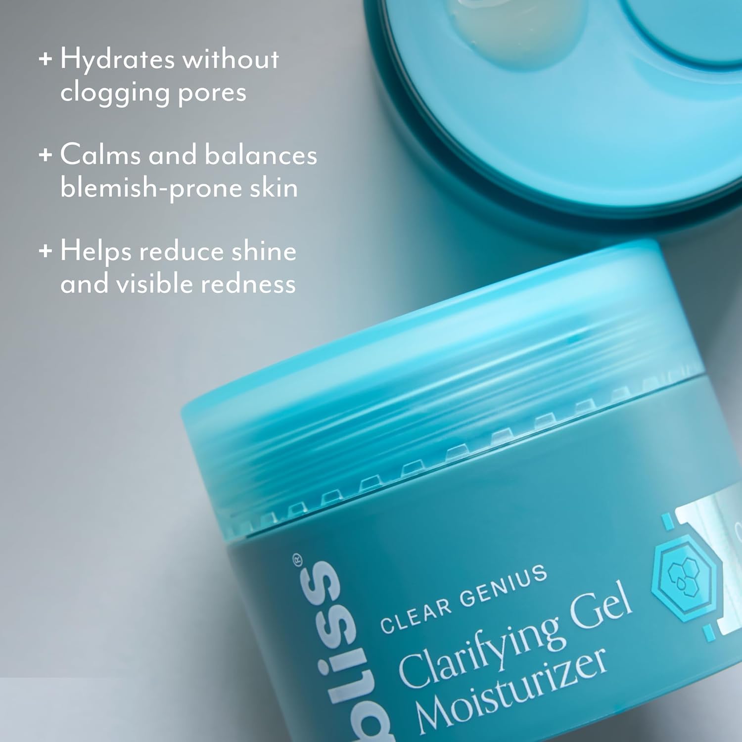 Bliss Clear Genius Clarifying Gel Moisturizer with CLARITY 5 Complex | Salicylic Acid, Niacinamide & Witch Hazel for Blemish-Prone Skin, 1.7 fl oz-GlimoraGlow