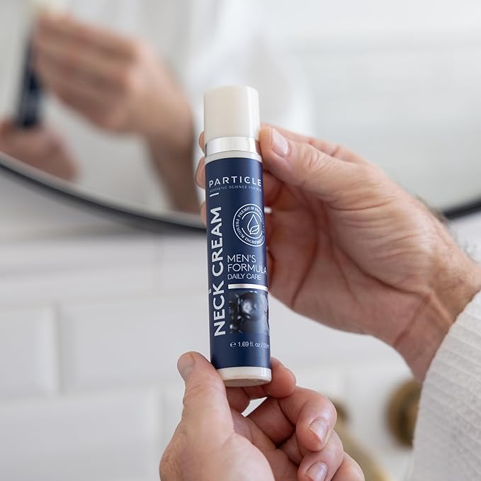 Particle Neck Cream for Men - Firming Cream, Lift and Moisturize The | Use on Saggy Skin or Turkey Anti Aging Triple Action with Collagen, Hyaluronic Acid, Retinol, 1 pack, 1.7 Fl Oz-GlimoraGlow