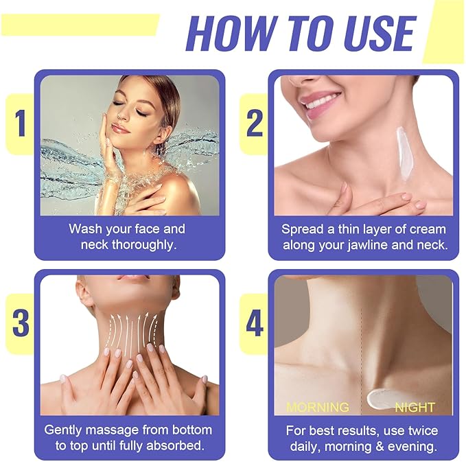 Neck Firming Cream, Neck Cream for Tightening & Neck Lift, Anti-Aging Neck Cream for Wrinkles 1.7 Fl.Oz-GlimoraGlow