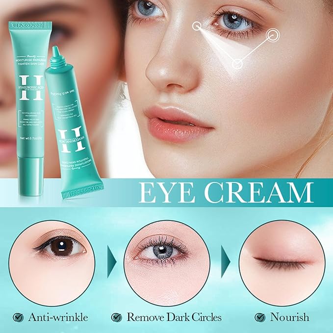 Hyaluronic-Acid Skincare Set, Skin Care Kit For Women, Skincare Gift Set, 6pcs Facial Kit For Women With Cleanser, Face Serum, Face Moisturizer, Eye Cream & Face Mask, Clean, Soft, And Plump-GlimoraGlow