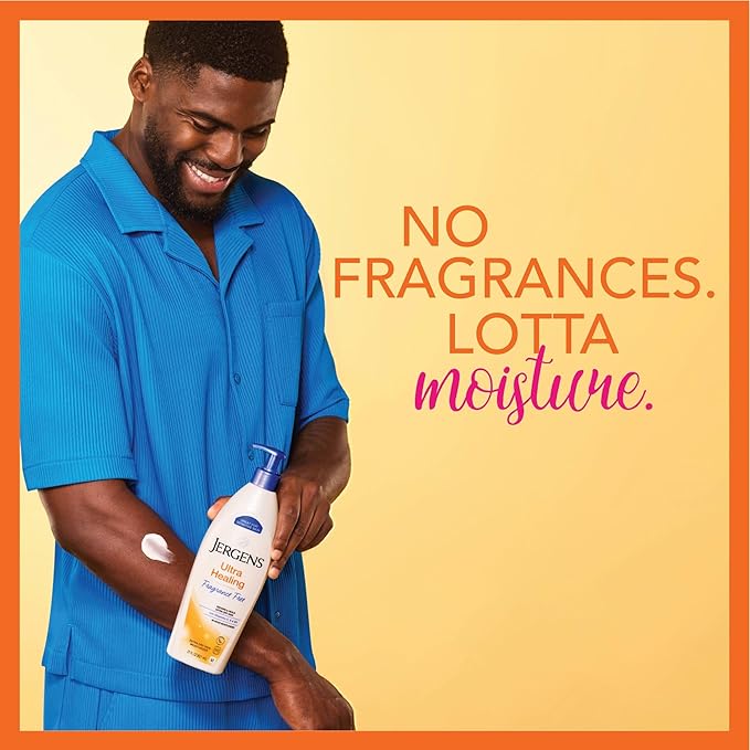 Jergens Ultra Healing Dry Skin Lotion, Hand and Body Moisturizer for Quick Absorption into Extra Dry Skin with Hydralucence Blend, Vitamins C, E and B5, White, 21 oz-GlimoraGlow