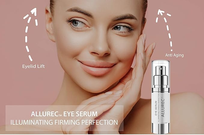 ALLUREC™ Eye Cream Serum: Illuminating Firming Perfection. Best Eye Serum Peptides Cream for Firming Lifting Eyelids Anti- Aging Winkles Bags Dark Circle Puffiness Total Effects.-GlimoraGlow
