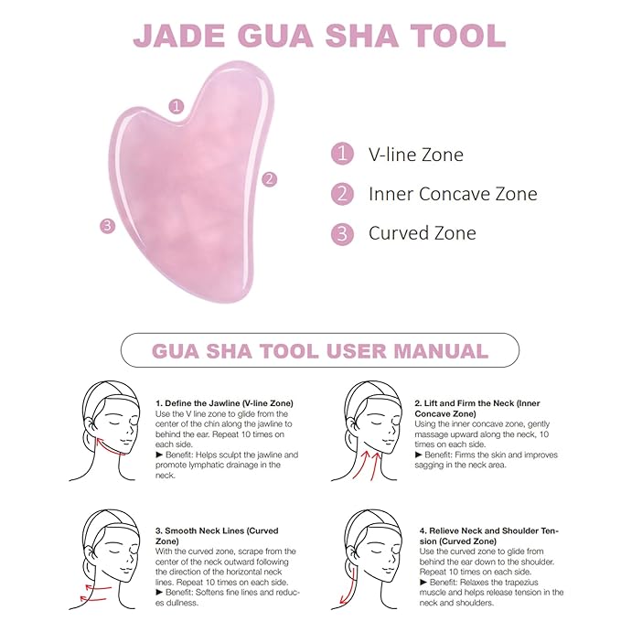 Neck Firming Cream with Gua Sha Tool, Neck Tightening Cream for Crepey Skin, Moisturizing and Lifting Neck Cream for Fine Lines and Sagging Skin 50g-GlimoraGlow