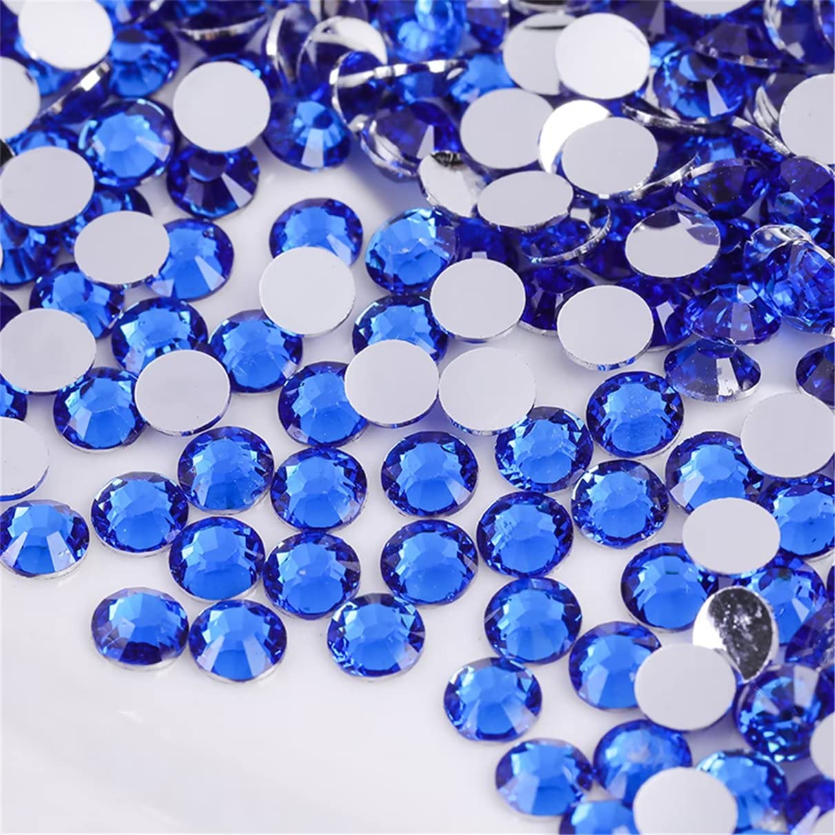 1000 Pieces SS20 5mm Flatback Rhinestones Clear Glass Round Gems Crystals for Nail Art DIY Crafts Clothes Shoes Bags （Sapphire）-GlimoraGlow