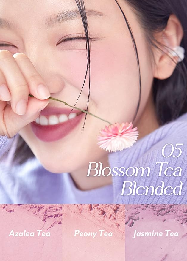 I'm Meme Palette - Afternoon Tea Blusher | Blossom Tea Blended, Cool Tone Blush for Cheek, Soft Pink, Peach, Lavender, 3 Shades Palette, Matte Powder Blush for Face&Cheeks, 0.4oz-GlimoraGlow