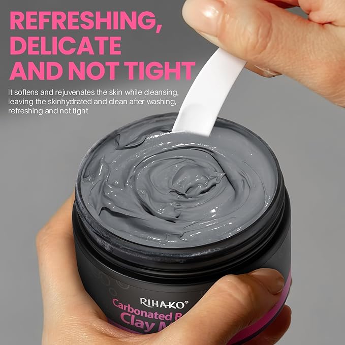 Carbonated Bubble Clay Mask -Exfoliation Face Mask | Detoxing Clay Mask for Blackhead Removal,Dull Skin,Skincare Facial Mask for Controlling Oil and Refining Pores,Mothers Day Gifts for Wife-GlimoraGlow