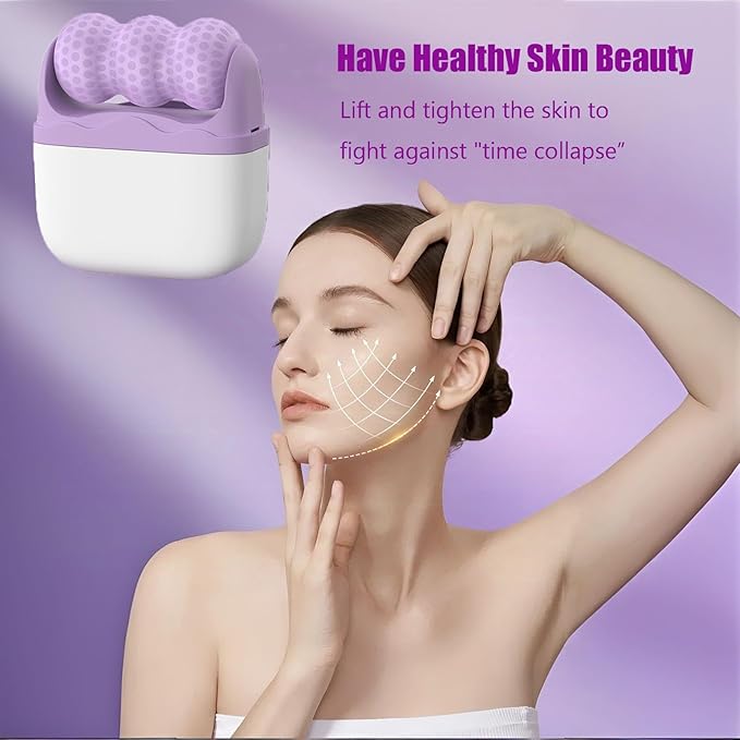 Ice Roller for Face Women - 2 in 1 Facial Ice Roller for Face & Eye Puffiness Relief, Gua Sha Facial Tools for Massage, Body Minor Cold Compress-GlimoraGlow