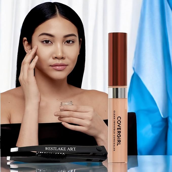 Invisible Lightweight Concealer, 0.32 Oz, Lightweight, Buildable Coverage For Flawless Complexion, Medium Concealer Bundle With Eyebrow Tweezers, Long-Lasting Wear, [Pack Of 1]-GlimoraGlow