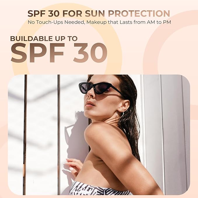 1 Ounce Light Tan Foundation Powder Refill By Sweet Face Minerals, Lightweight Mineral Loose Makeup Powder with SPF 20, Full Coverage Flawless Finish, Talc-free, Cruelty-Free, Refillable Pouch-GlimoraGlow