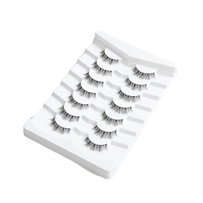 Natural Lashes Wispy Lashes Everyday Natural Look Flared Eyelashes False Eye Lashes Soft Fluffy Lashes False Eyelashes 7 Pairs D20-GlimoraGlow