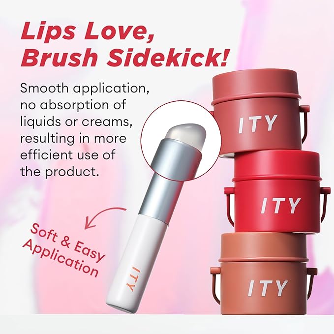 ITY Velvet Matte Finish Lip Stain-Mousse Textured Pudding Pot Lip Clay with Brush, Nude Shade, Dual-Use as Lipstick and Blush, Conceals Lip Lines, Rich Pigment, 0.21 oz (6g) in Sandalwood Rose-GlimoraGlow