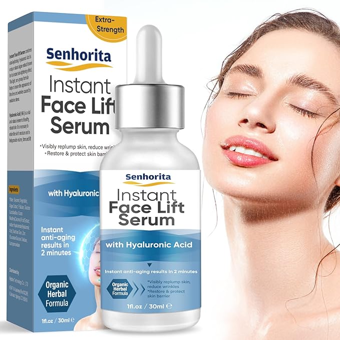 Instant Face Lift Serum, Temporary Skin Lifting & Tightening Serum, Effective Smooth Fine Lines, Wrinkles & Visibly Hide Loose Sagging Skin-GlimoraGlow