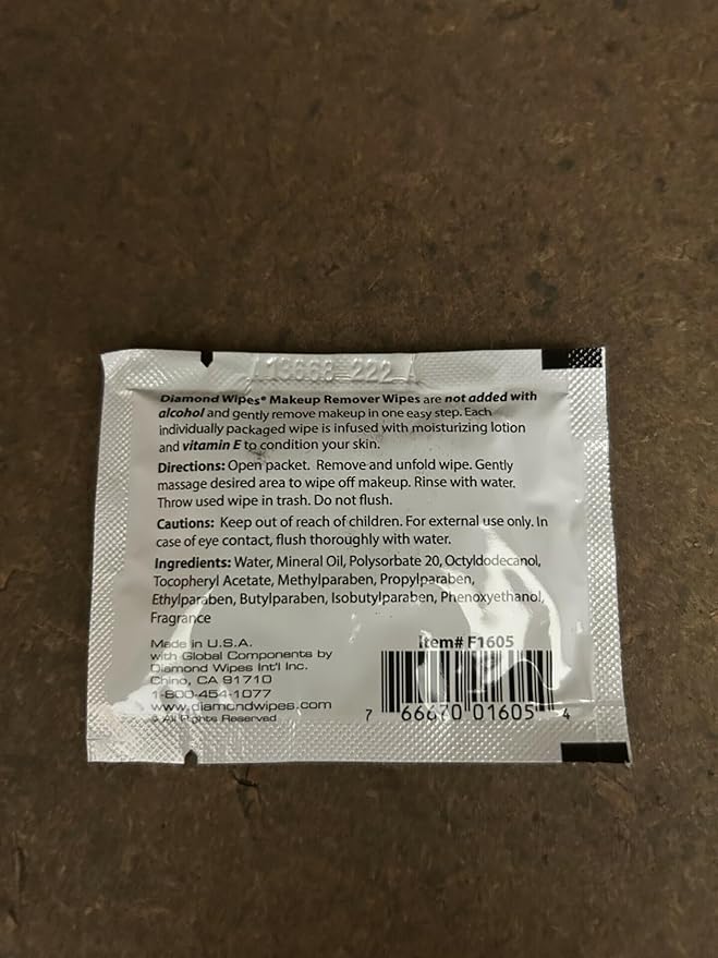 Diamond Wipes Face Cleansing and Waterproof Makeup Remover Wipes, Case of 500 Wipes, Alcohol Free Wipes with Vitamin E-GlimoraGlow