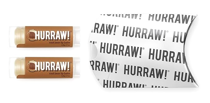 Hurraw! Root Beer Lip Balm, 2 Pack: Organic, Certified Vegan, Cruelty and Gluten Free. Non-GMO, 100% Natural Ingredients. Bee, Shea, Soy and Palm Free. Made in USA-GlimoraGlow