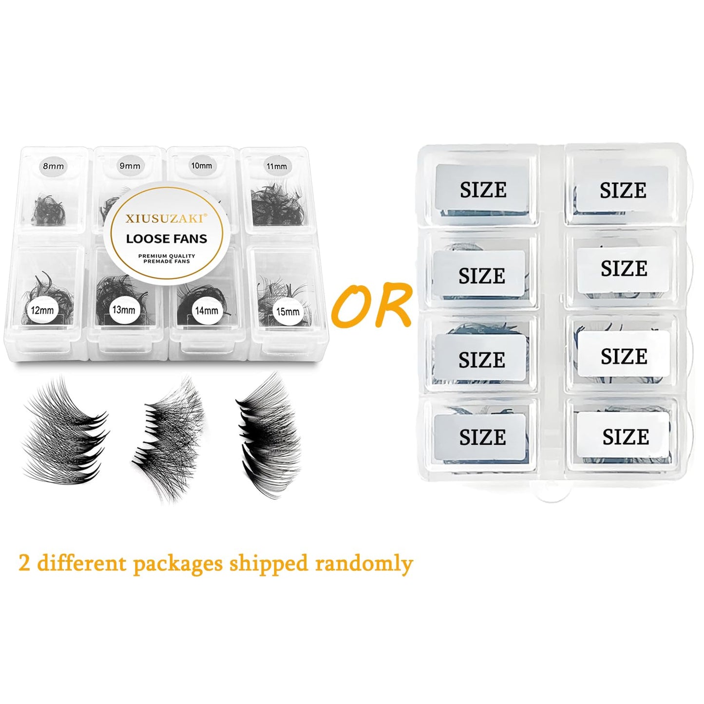 Premade Fans Eyelash Extensions 600 Fans 9D Volume Lash Extensions 0.07 Thickness Eyelash Extension D Curl Premade Lash Fans Mix 8-15mm Fluffy Soft Handmade Loose Fan(600Fans-9D-0.07-D,8-15mm)-GlimoraGlow