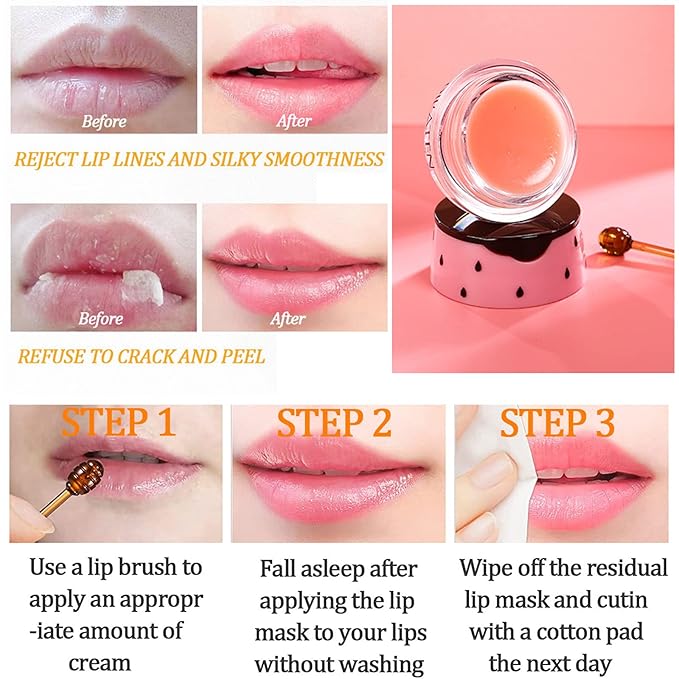 2 Pack Strawberry Lip Mask Strawberry Lip Balm Pot Propolis Moisturizing Hydrating Lip Sleeping Mask Prevention Dry and Cracked Lip Scrubs Exfoliator (2-Strawberry)-GlimoraGlow