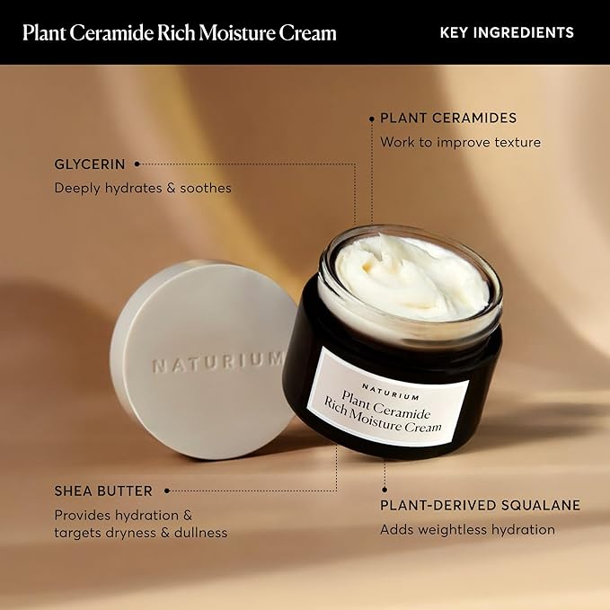 Naturium Plant Ceramide Rich Moisture Cream Jumbo, Hydrating & Anti-Aging Skincare, 3.5 oz-GlimoraGlow