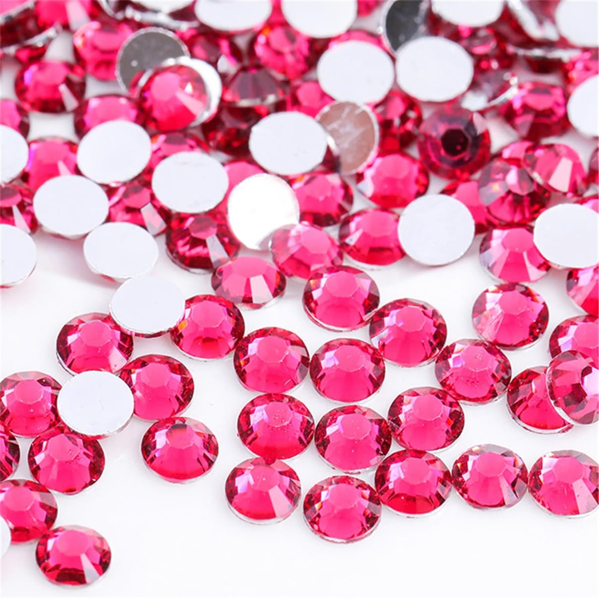 1500 Pieces SS16 4mm Flatback Rhinestones Clear Glass Round Gems Crystals for Nail Art DIY Crafts Clothes Shoes Bags （Light Rose Red）-GlimoraGlow