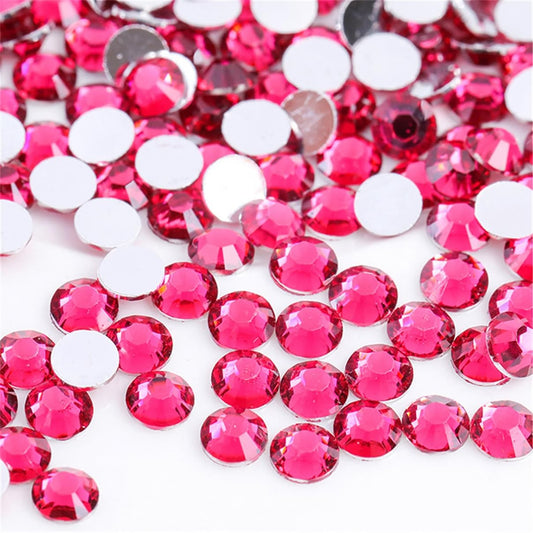 1500 Pieces SS16 4mm Flatback Rhinestones Clear Glass Round Gems Crystals for Nail Art DIY Crafts Clothes Shoes Bags （Light Rose Red）-GlimoraGlow