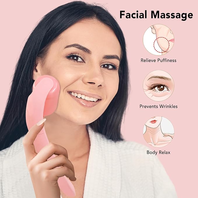 huefull Ice Roller for Face with 2 Rollers and Gua Sha Facial Tools, Face Roller for Self Care, Guasha Tool for Face, Puffiness Relief, Skin Care Gifts for Woman Men, Self Care Gifts-GlimoraGlow