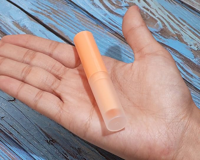 0.14oz Empty Flavored Lip Balm Container Tubes Plastic Homemade Moisturizing Lip Stick with Caps Bulk Fit for Women Adult DIY Making Supplies, 25 Count (Orange)-GlimoraGlow