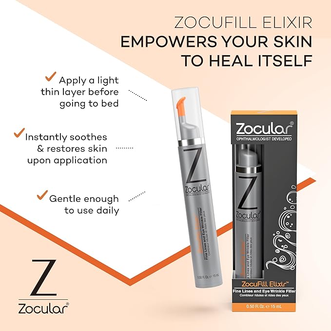 Zocufill Elixir Eye Gel and Face Serum - Eye Bags Treatment for Women and Men - Reduce the Appearance of Dark Circles, Puffy Eyes, Fine Lines and Wrinkles-GlimoraGlow