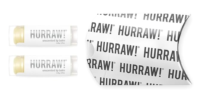 Hurraw! Unscented Lip Balm, 2 Pack: Organic, Certified Vegan, Cruelty and Gluten Free. Non-GMO, 100% Natural Ingredients. Bee, Shea, Soy and Palm Free. Made in USA-GlimoraGlow