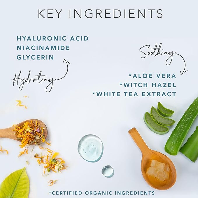 Hyaluronic Acid Toner for Face - USA Made with Natural & Organic Ingredients, Hydrating Toner with Niacinamide, Softens and Smoothes Dry & Sensitive Skin, Fragrance-Free Skin Care Spray-GlimoraGlow