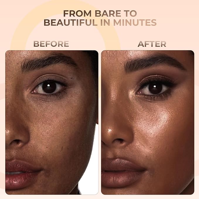 (12 Gram Bag) (EBONY) Foundation Powder Refill By Sweet Face Minerals, Lightweight Mineral Loose Makeup Powder with SPF 20, Full Coverage Flawless Finish, Talc-free, Cruelty-Free, Refillable Pouch-GlimoraGlow