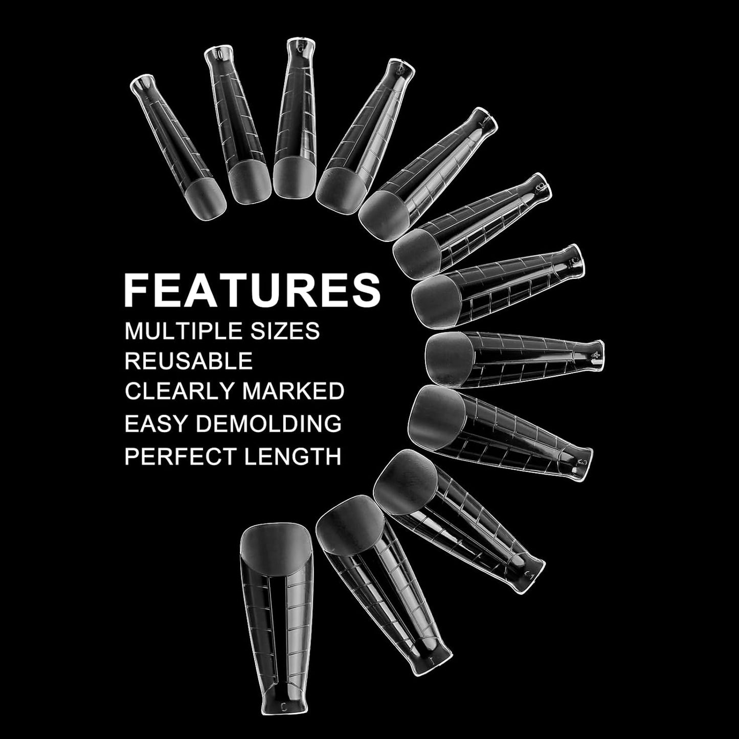 120Pcs Dual Nail Forms,T-Shape Extension Poly Nail Gel Nail Forms Full Cover Reusable Nail Molds 12 Sizes for Solid Nail Gel Glue Nail Art Design Salon&DIY-GlimoraGlow