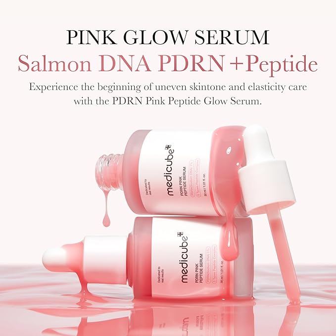 medicube Salmon DNA PDRN Pink Peptide Serum, Pink glow serum, Peptide, Niacinamide, Hydrating & Moisturizing & Firming, Uneven Skin Tone, Korean Skincare | 1.01 fl.oz. (1.01 fl.oz., Salmon DNA PDRN)-GlimoraGlow