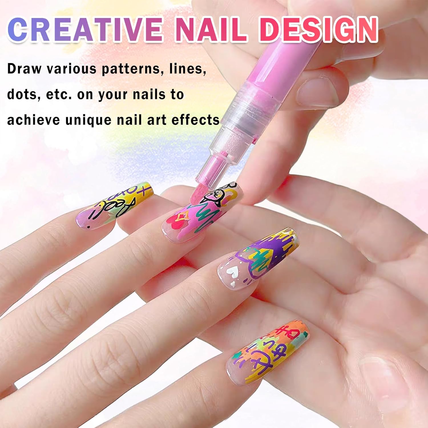 12 Colors Nail Art Pens Set Nail Polish Pens Nail Art Drawing Pen Quick Dry Waterproof Nail Art Painting Pens kit for Home DIY Nail Art Design-GlimoraGlow